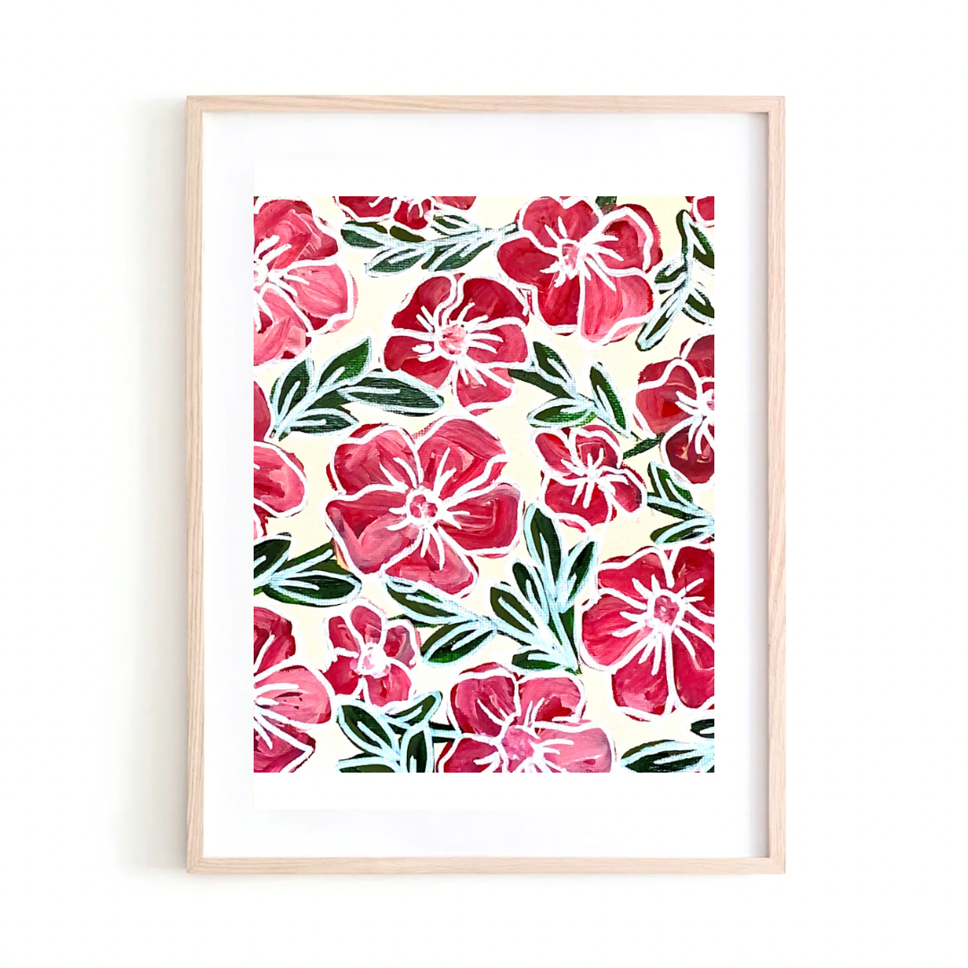 Bright Pink Flowers art print