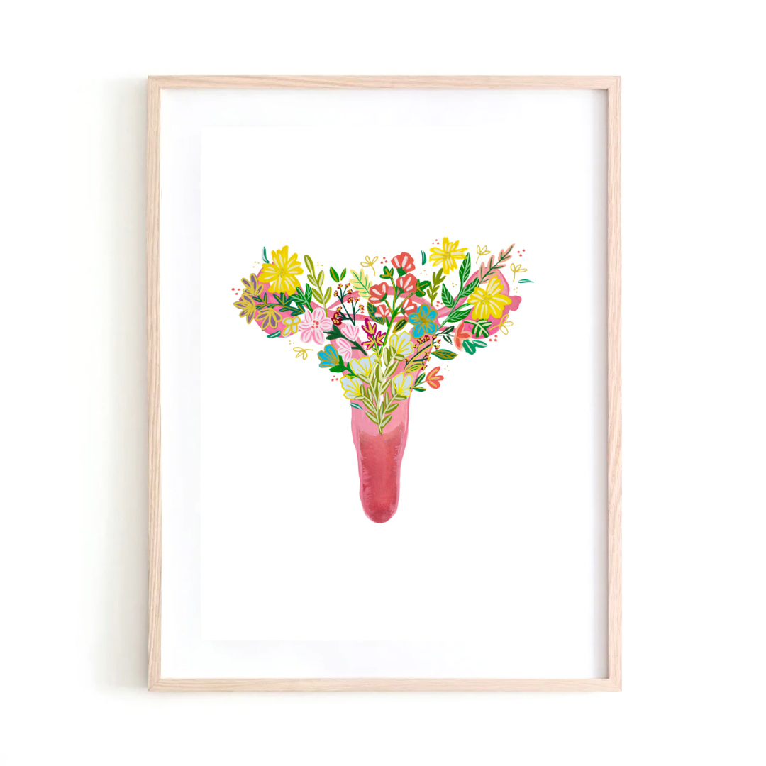 Uterus &amp; Flowers art print