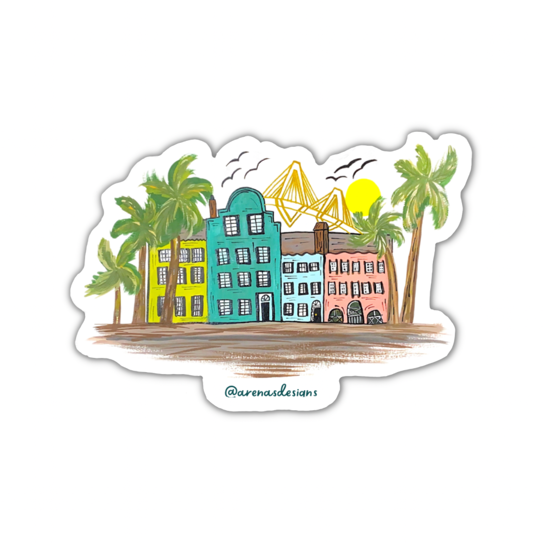 Charleston Rainbow Row sticker