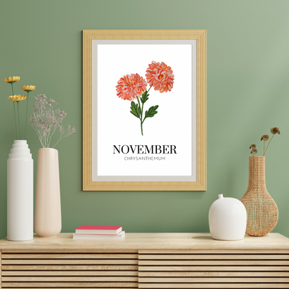 November Chrysanthemum art print