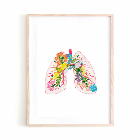 Lungs Medicine & Flowers art print