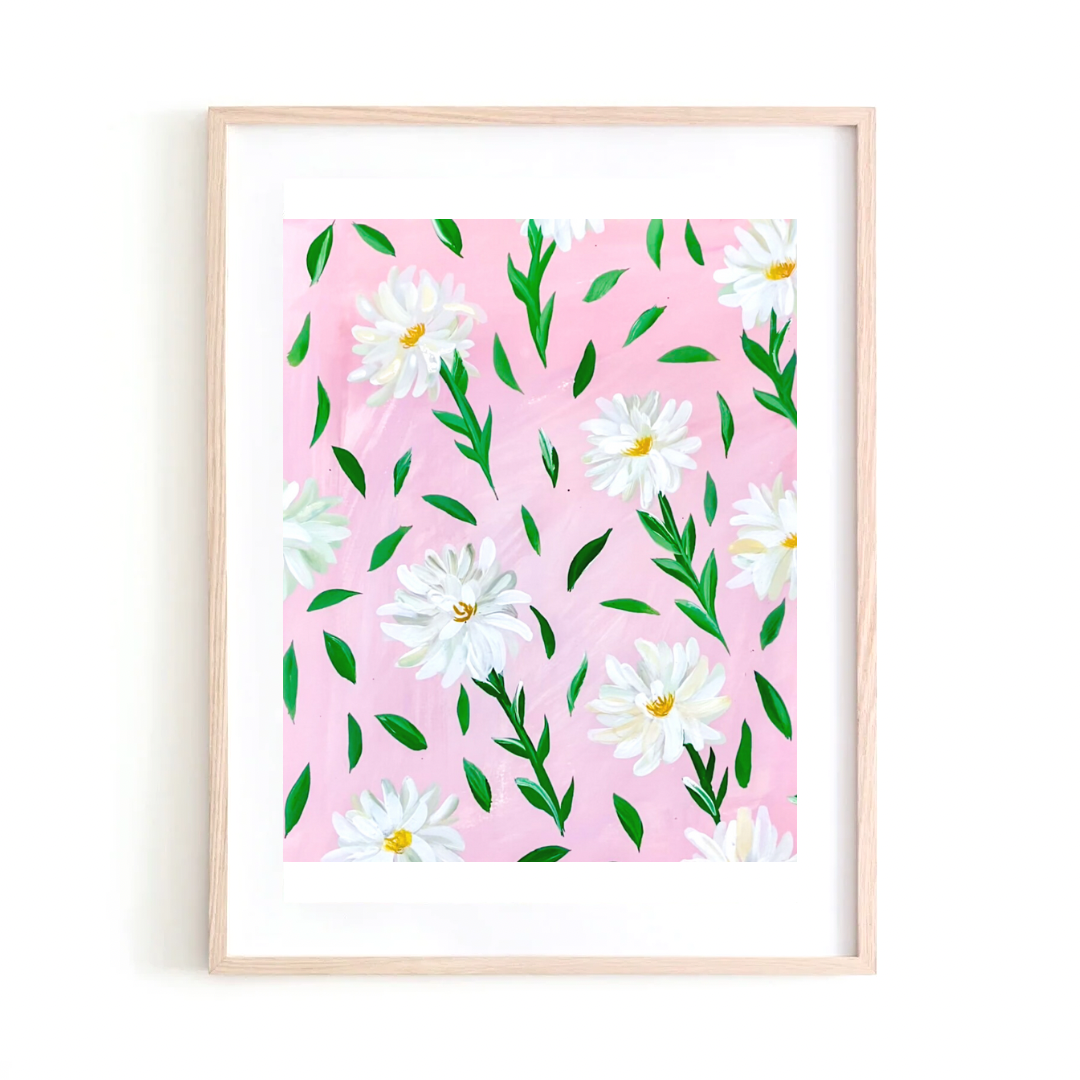 White Flowers art print