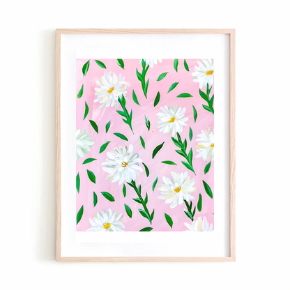 White Flowers art print