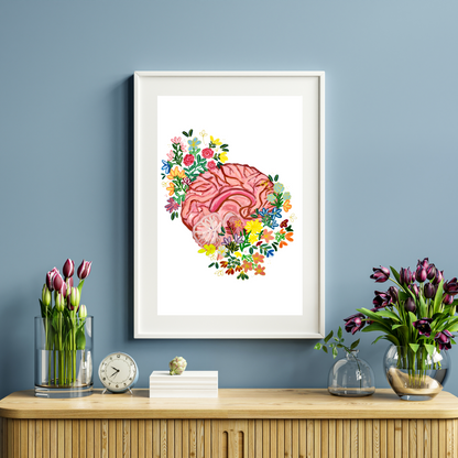 Sagittal brain art print