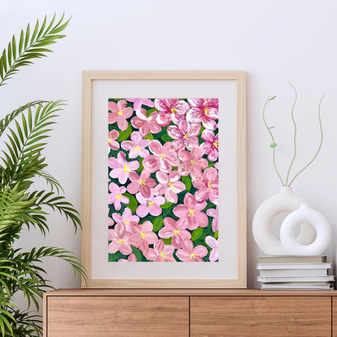 Azalea Pink Flowers art print