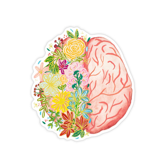 Brain Medicine & Flowers Sticker