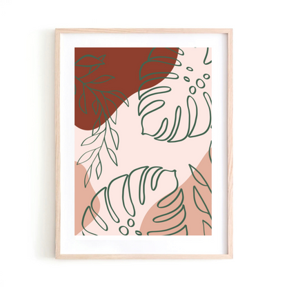 Monsteras and Leaves art print