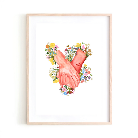 Hands Medicine & Flowers art print