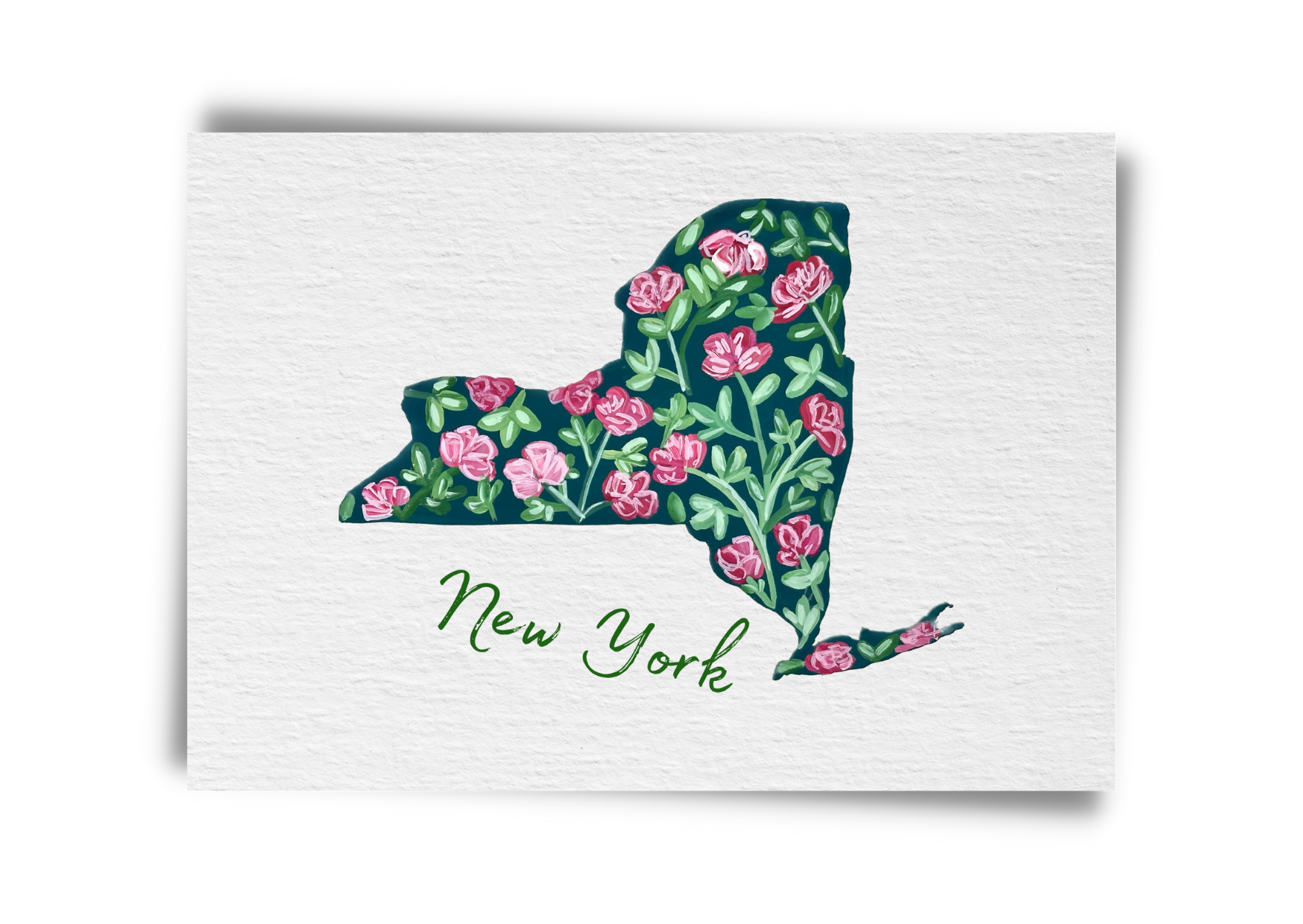 New York State Flowers Postcard