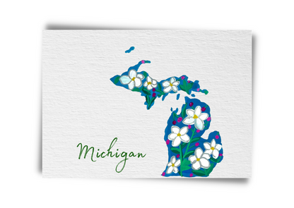 Michigan State Flowers Postcard