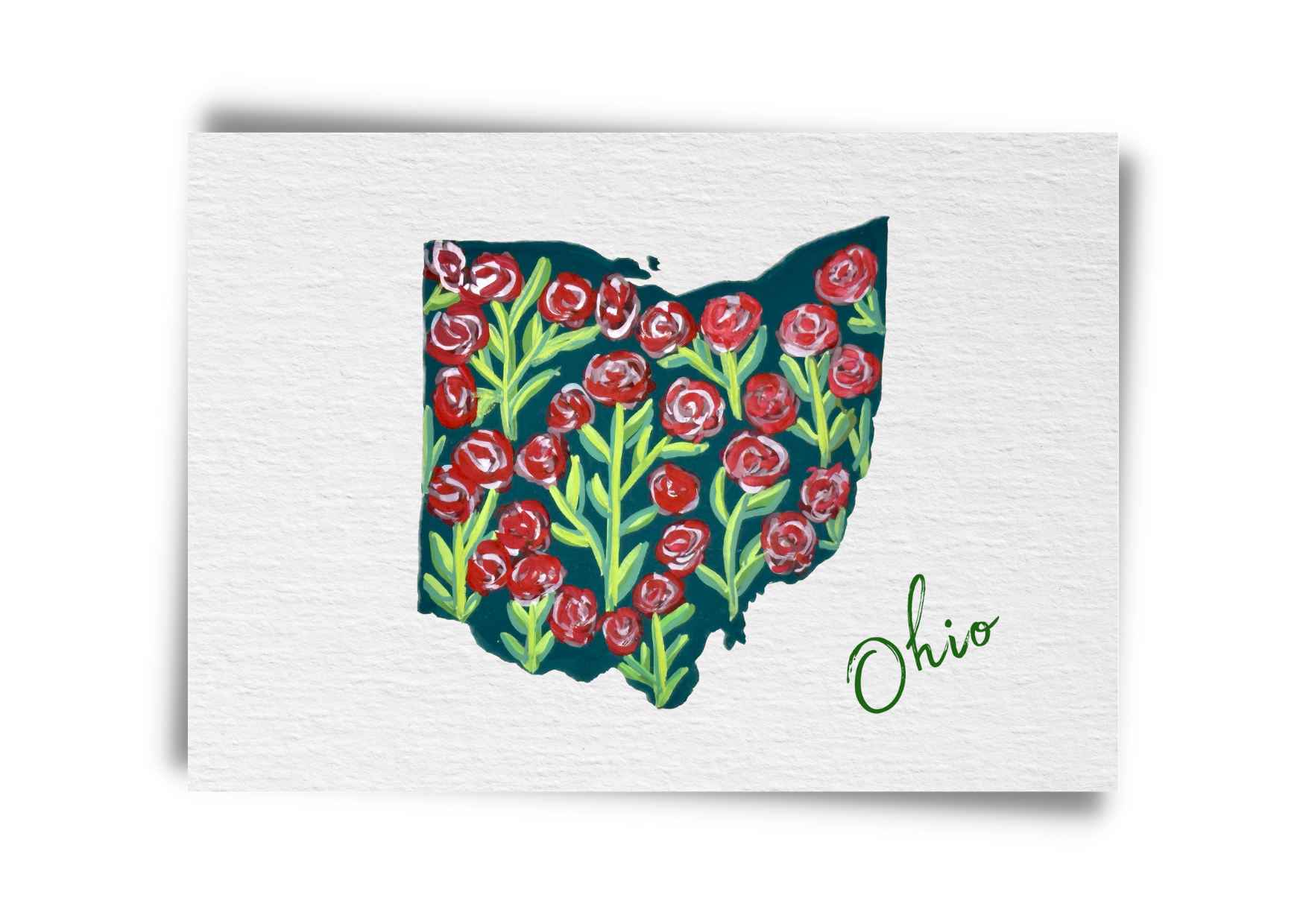 Ohio State Flowers Postcard