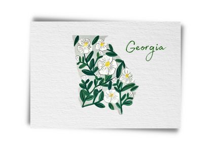 Georgia State Flowers Postcard