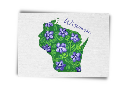 Wisconsin State Flowers Postcard