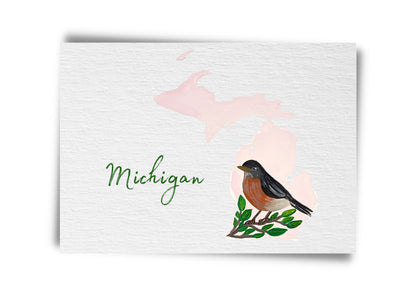 Michigan State Birds Postcard