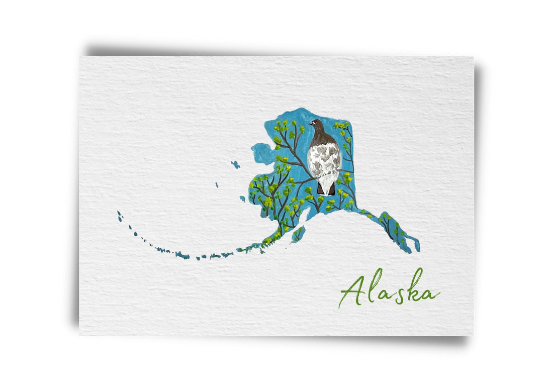 Alaska State Birds Postcard