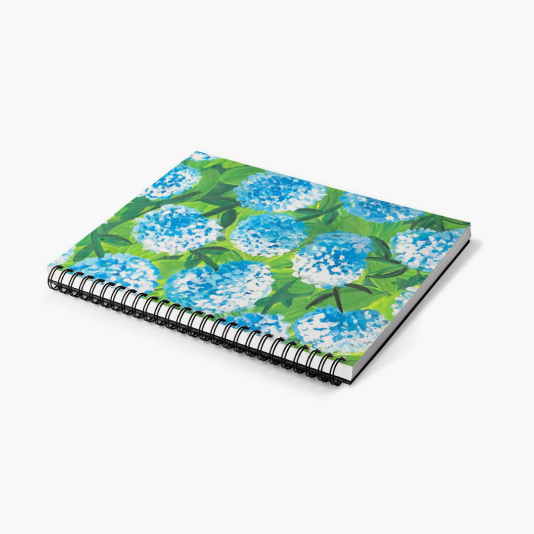 Blue Hydrangea Spiral Lined Notebook
