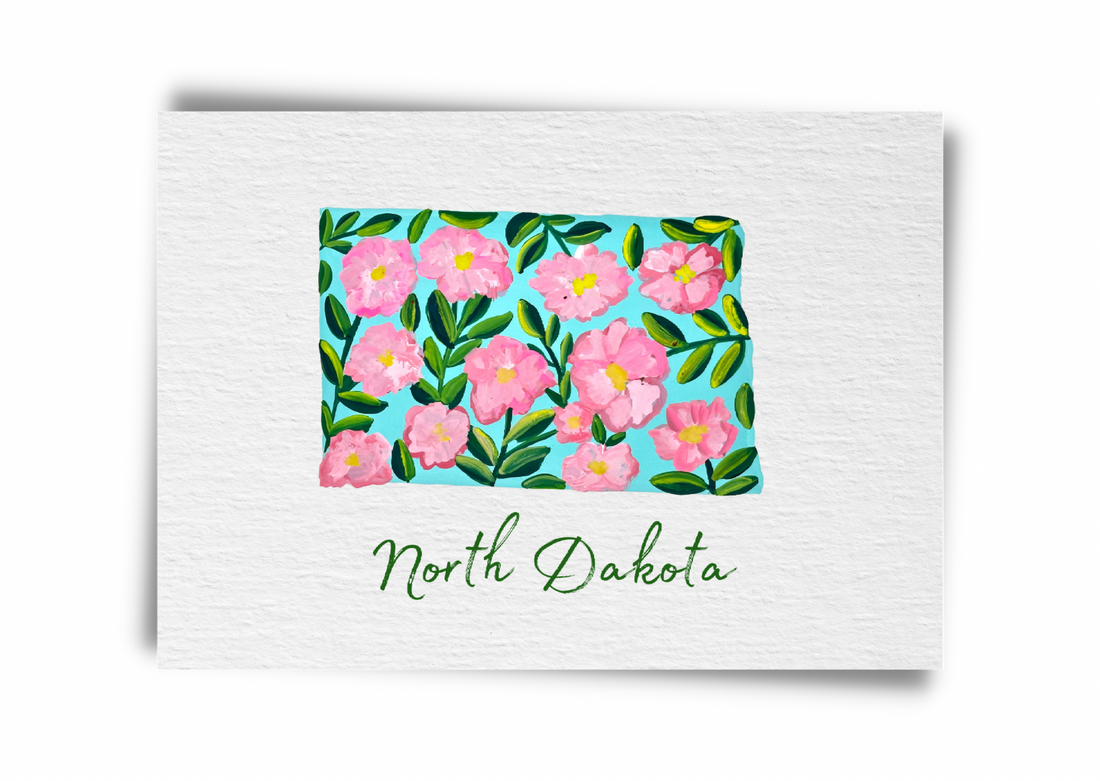 North Dakota State Flowers Postcard