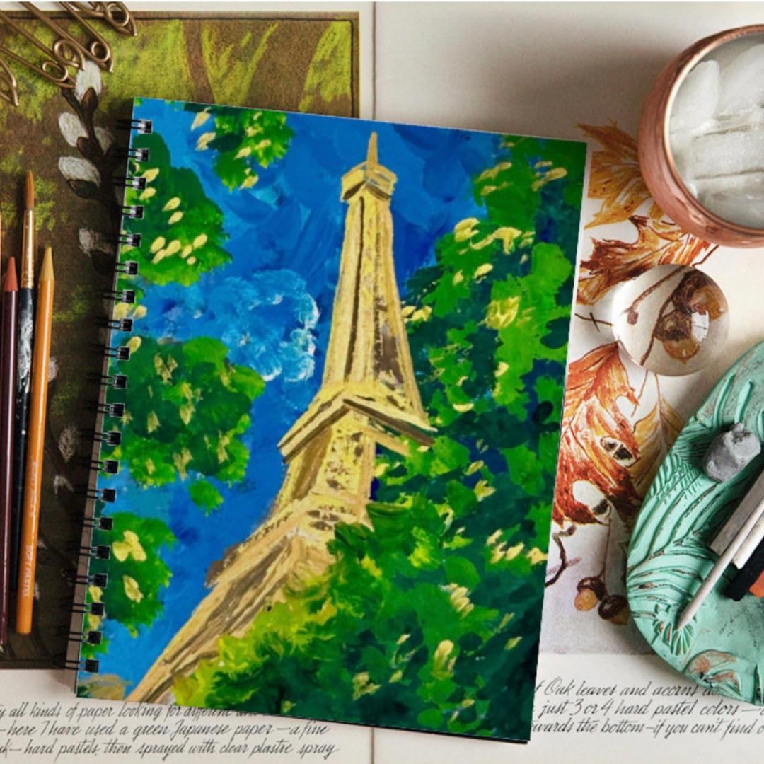 Paris Day Spiral Lined Notebook