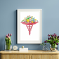 Medicine Symbol Medicine & Flowers art print