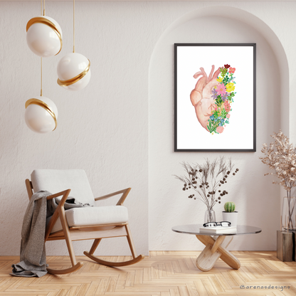 Heart art print