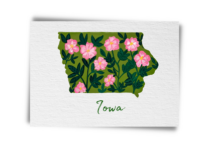 Iowa State Flowers Postcard