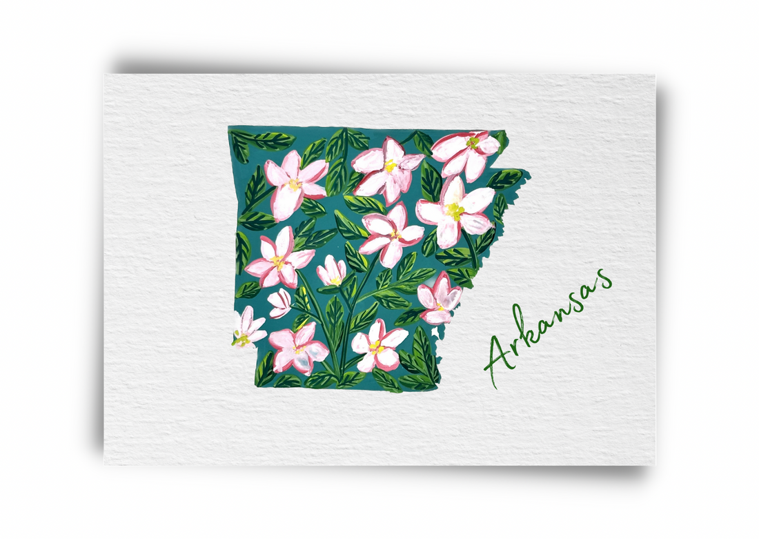 Arkansas State Flowers Postcard