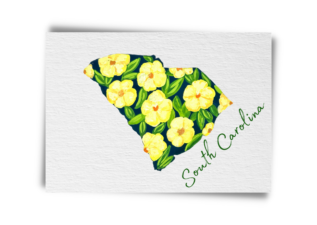 South Carolina State Flowers Postcard