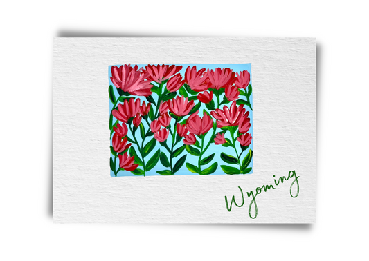 Wyoming State Flowers Postcard