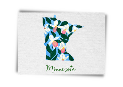Minnesota State Flowers Postcard
