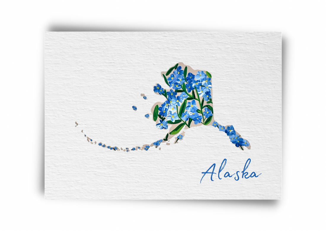 Alaska State Flowers Postcard