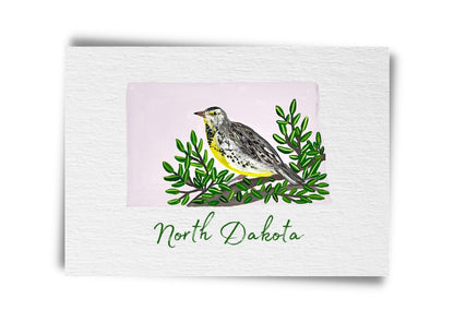 North Dakota State Birds Postcard