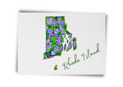 Rhode Island State Flowers Postcard