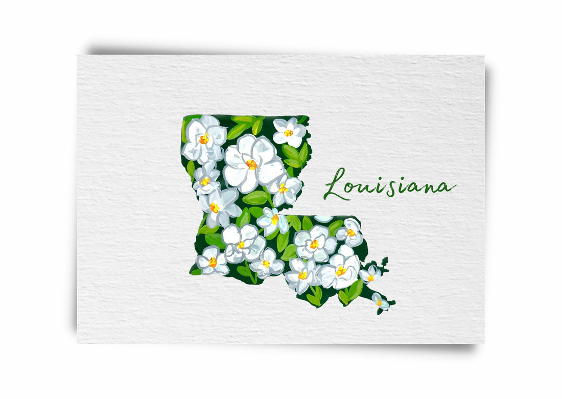 Louisiana State Flowers Postcard